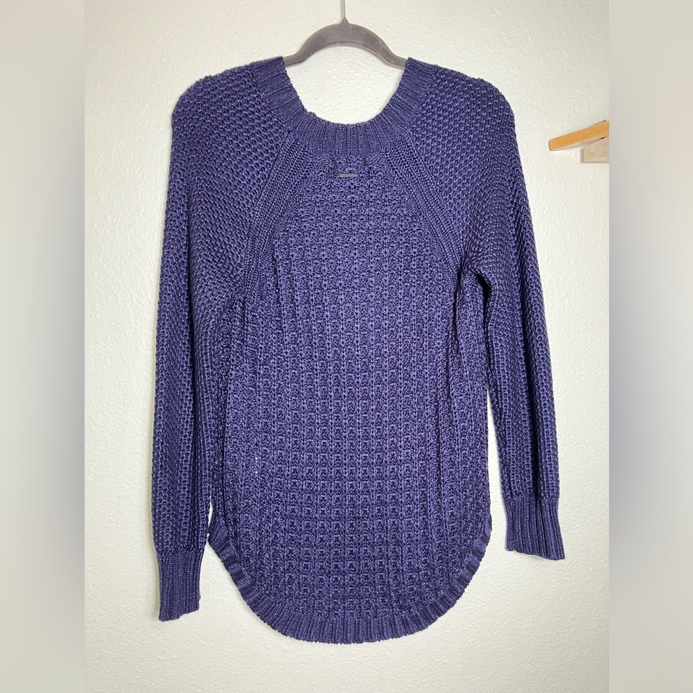 NWT Calvin Klein Sweater Women's knit purple blue crew top‎ shirt knitted medium - Picture 2 of 6